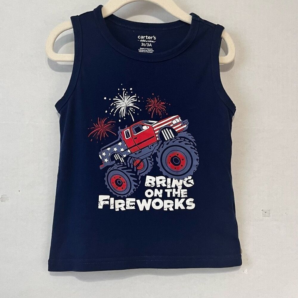 Carter’s Bring On The Fireworks Tank Top   Boys Size 3T